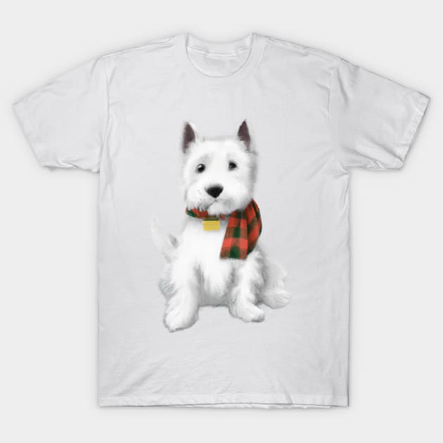 Cute West Highland White Terrier Drawing T-Shirt by Play Zoo